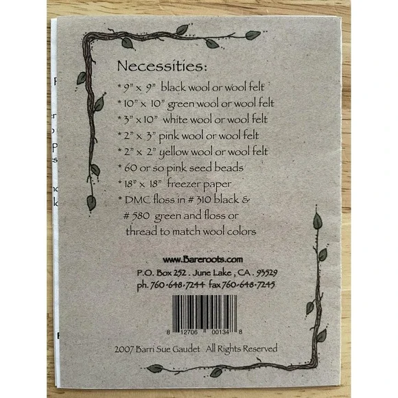 Bareroots Little Stitchies Bunnies Candle Mat Pattern Wool Appliqué #134 - Picture 2 of 2